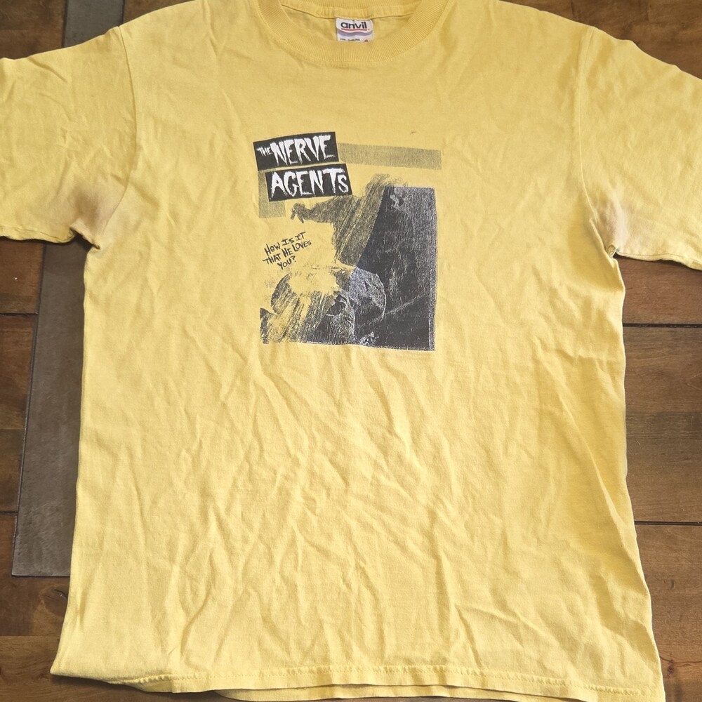 Vintage The Nerve Agents Shirt Small Yellow Y2k Hardcore Punk Hellcat Records